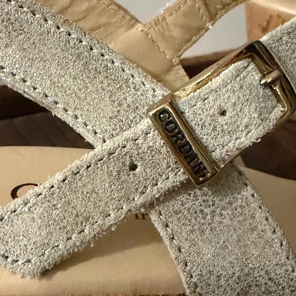 Cordani Italy Shimmer Wedge Leather Sandals